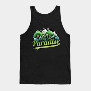 Logo Paradise With Trees And Mountains For Earth Day Tank Top